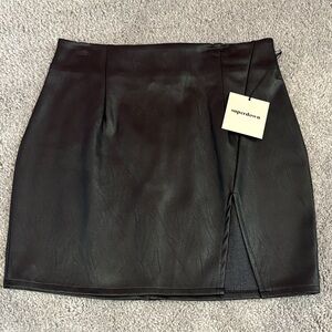 Superdown Sleek Black Mini Skirt
